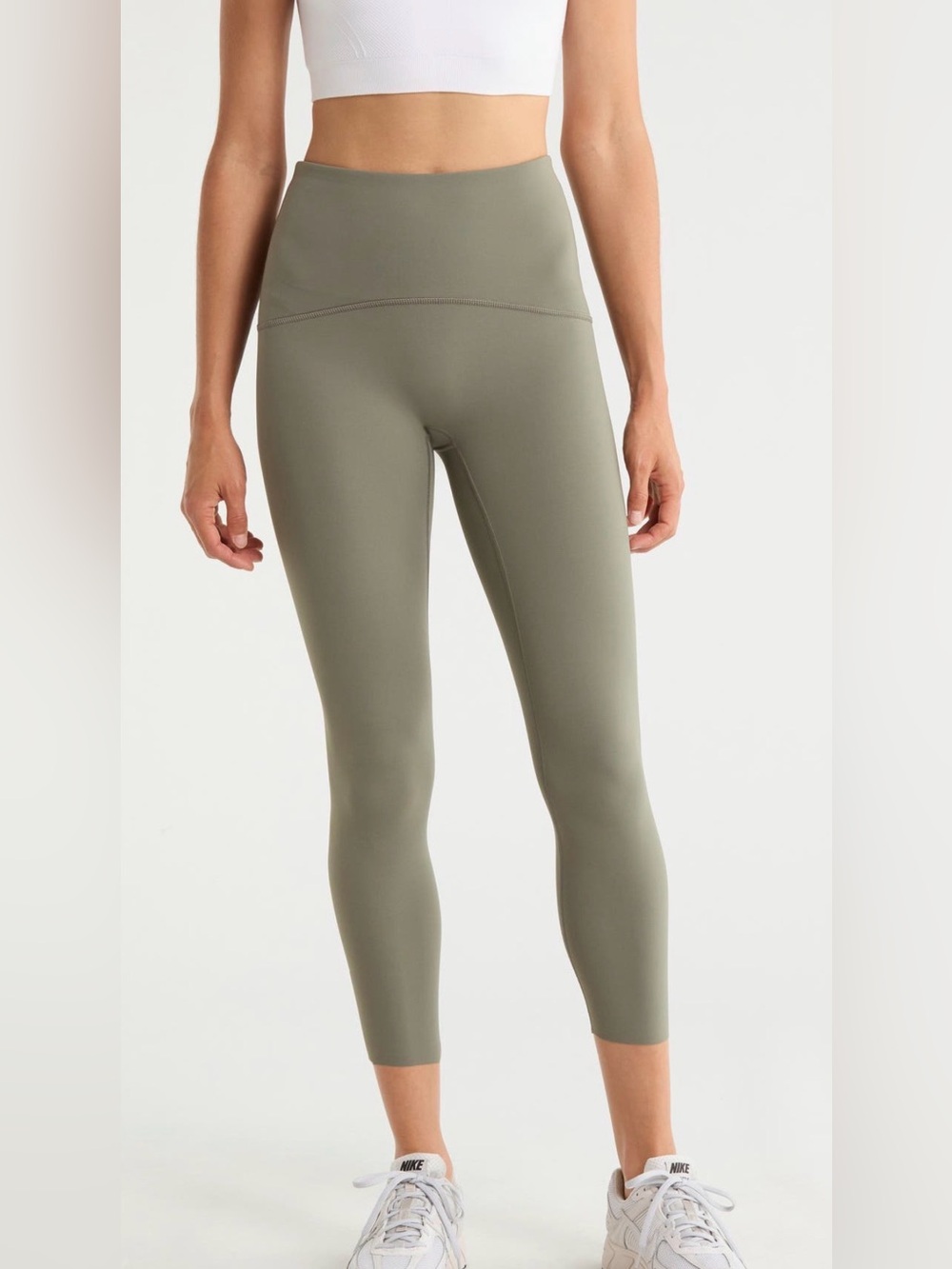 SPANX High-Waist Olive Leggings - Sage Green